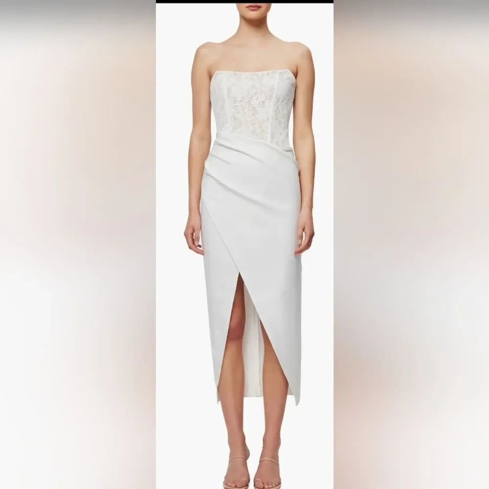 Elliatt Carsyn Strapless High/Low Body-Con Cocktail Dress NWT Size XS White